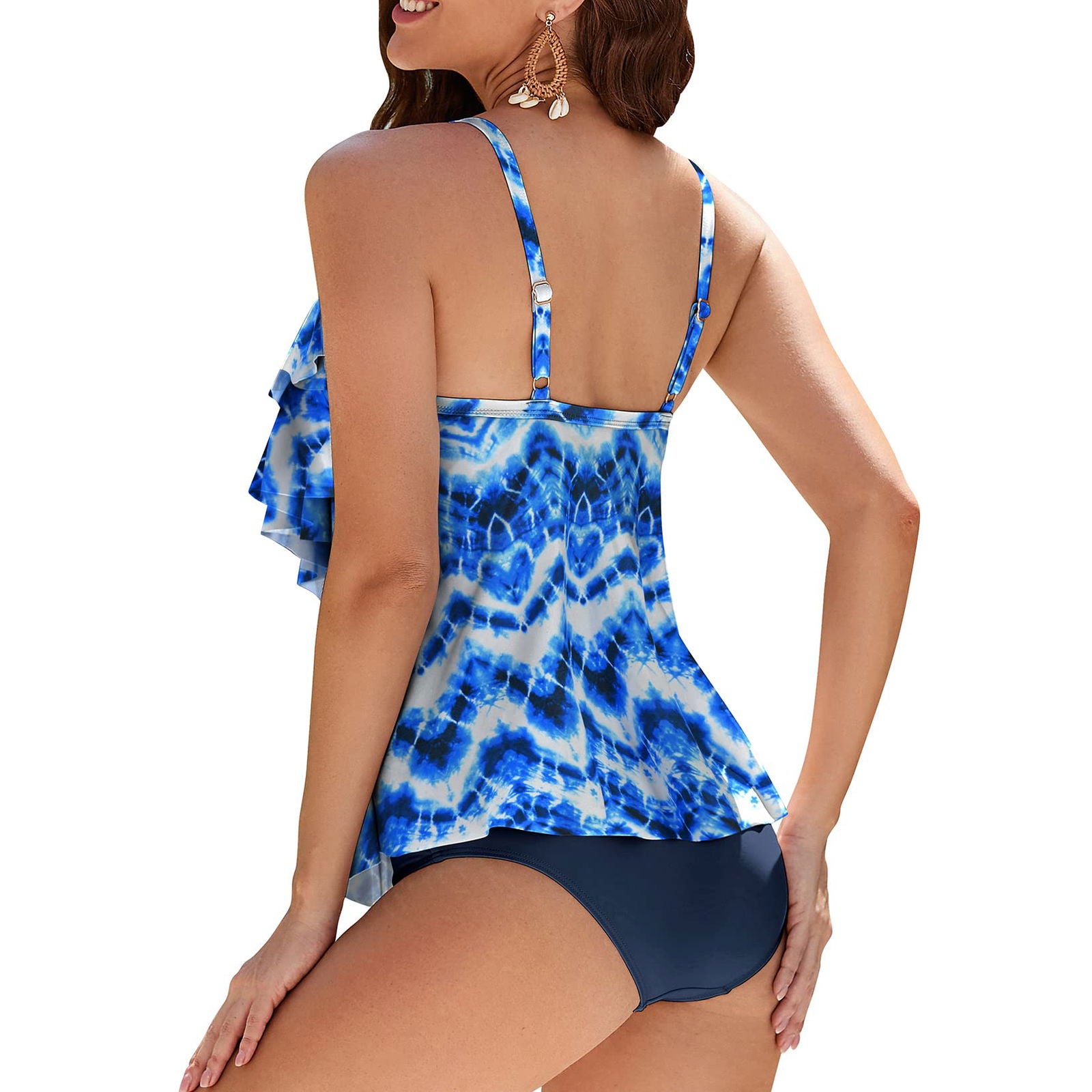 Blue Season Ruffle Women's Tankini Set