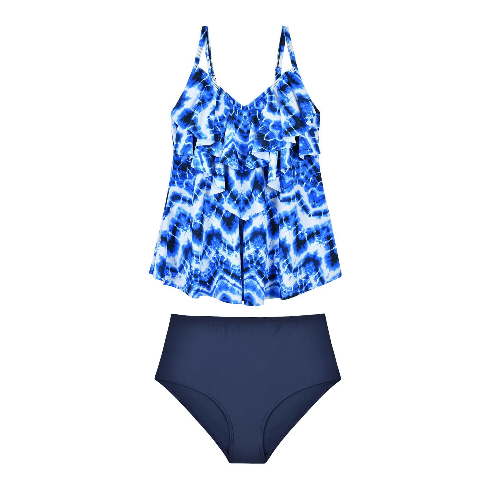 Blue Season Ruffle Women's Tankini Set