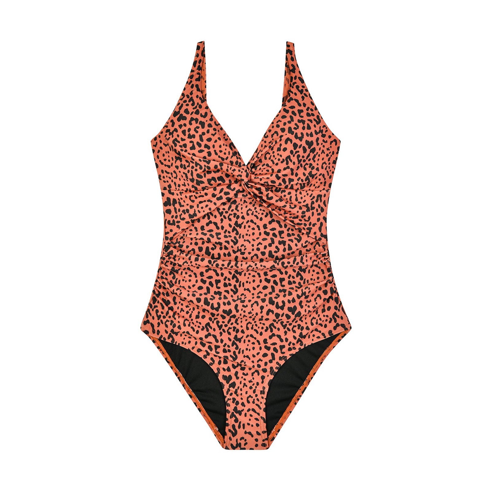 Brown Leopard V-Neck Swimsuit