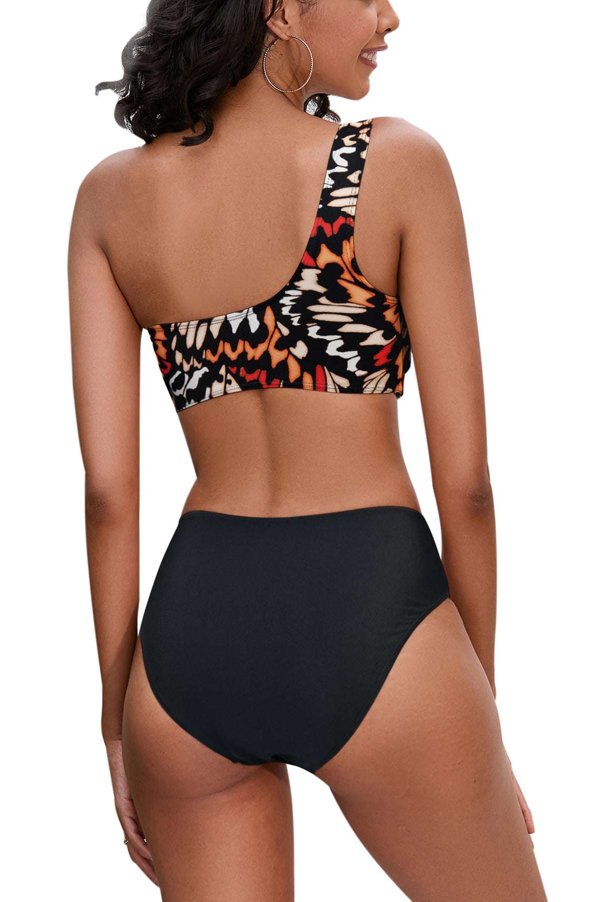 Butterfly Print One Shoulder Bikini