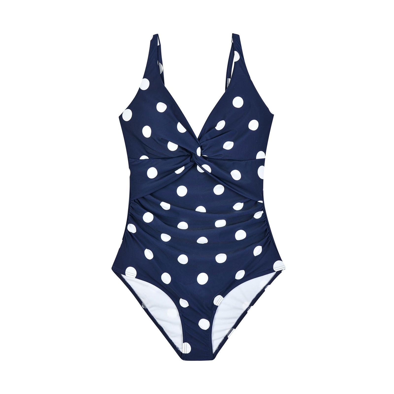 Polka Dot Deep V Neck One-Piece