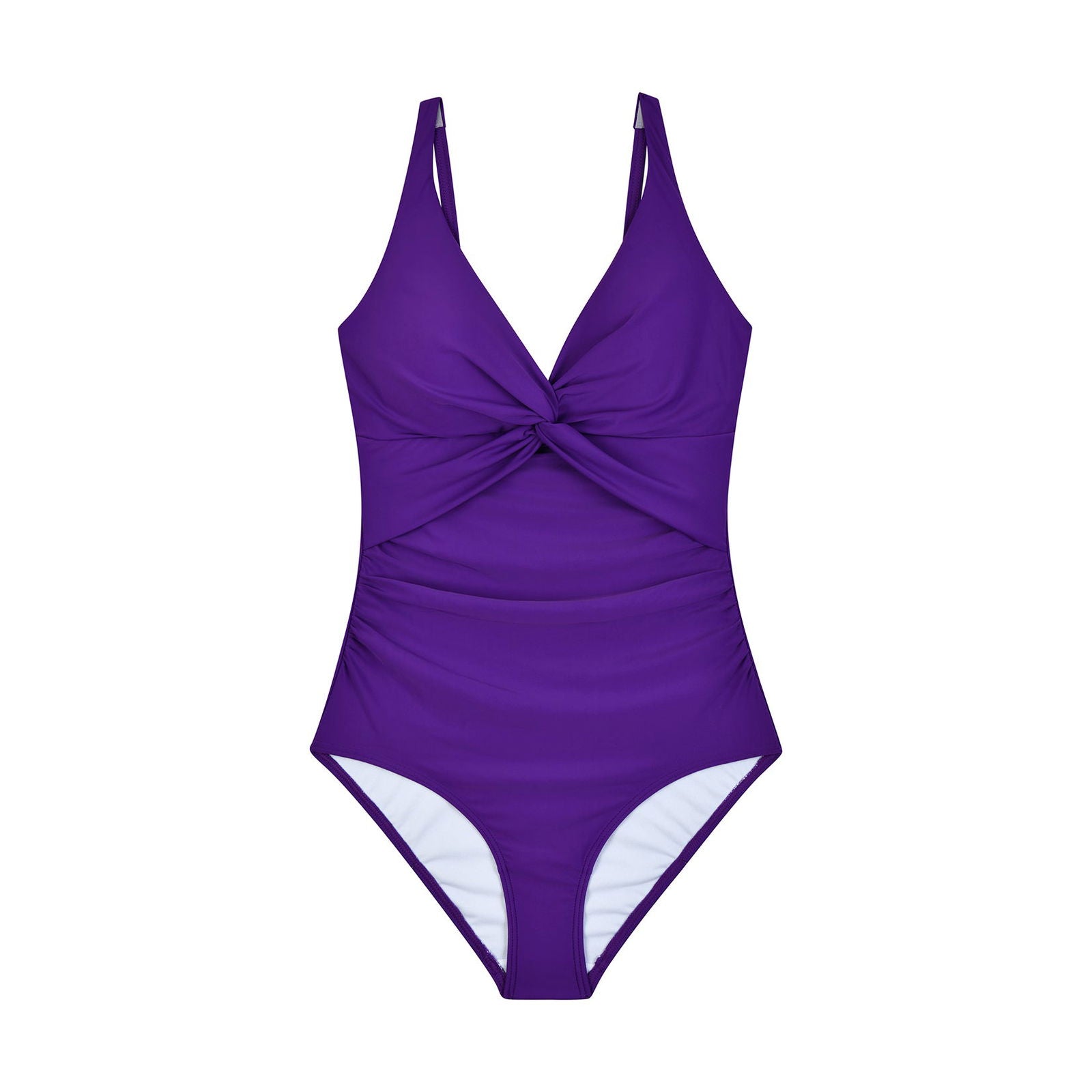 Purple V-neck One Piece Swimwear