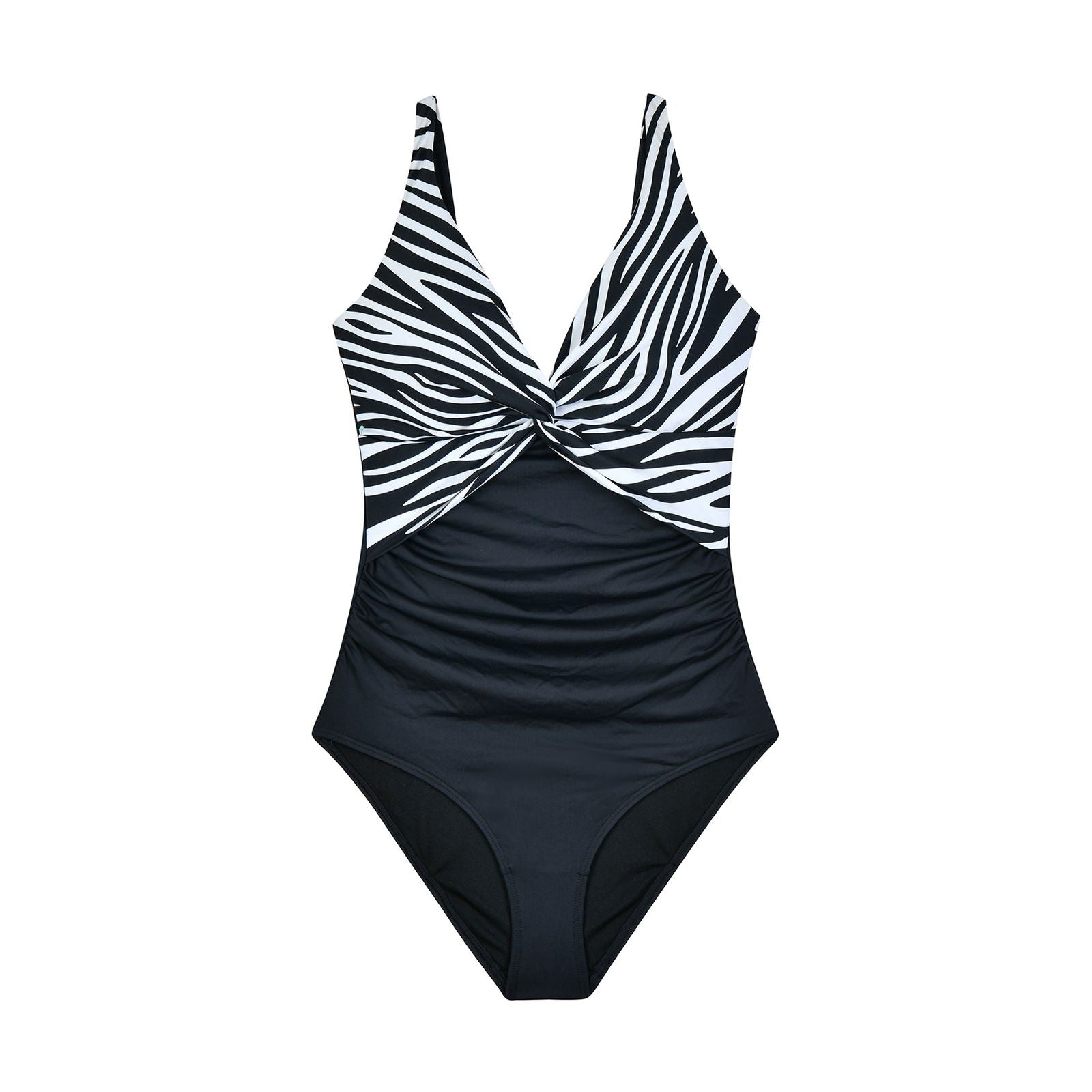 Retro striped V-neck Tummy Control One-Piece