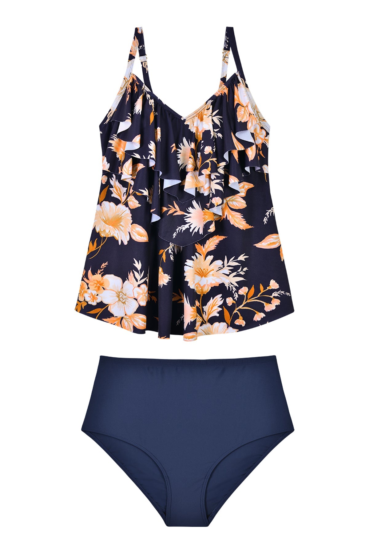 Royal Floral Loose Fitting Tankini Set