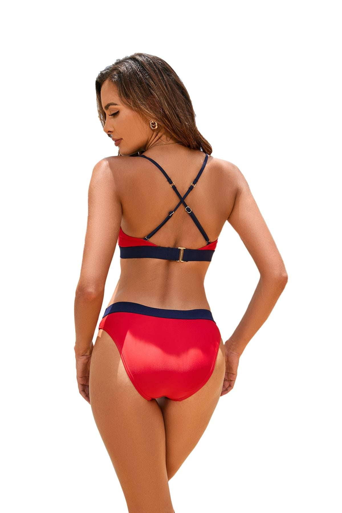 Spaghetti Straps Triangle Cup Bikini Set