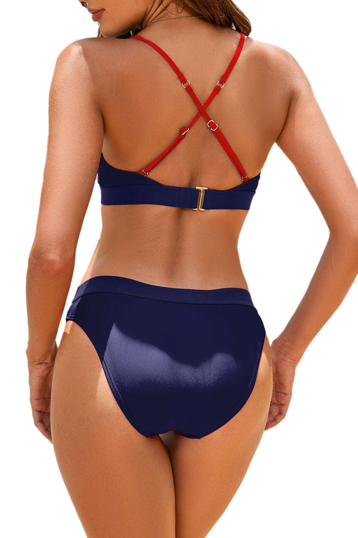 Navy Blue Triangle Cup Bikini Set