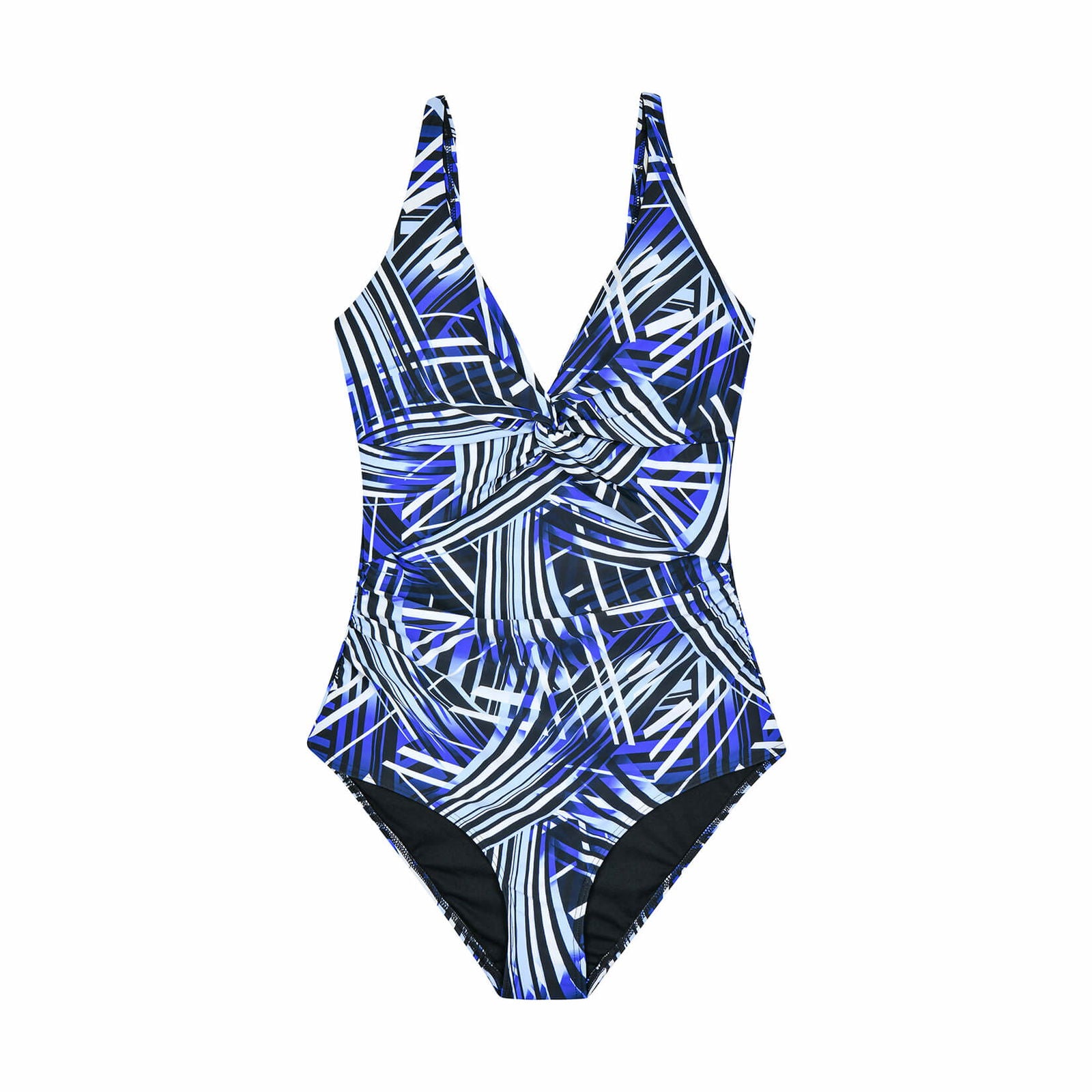 Abstract Print V Neck Swimsuit