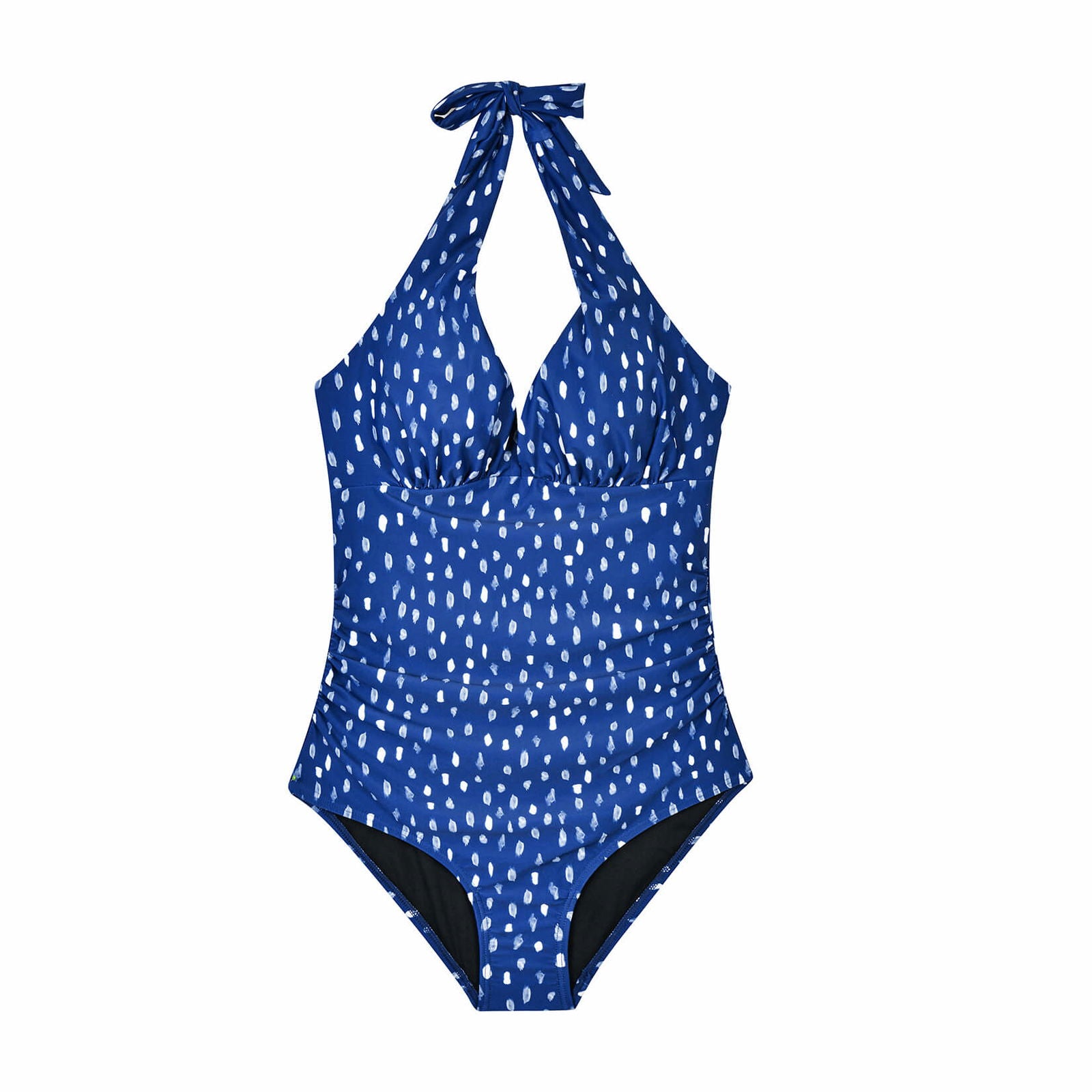 Blue Raindrops Plunging V Neckline One Piece Swimsuit