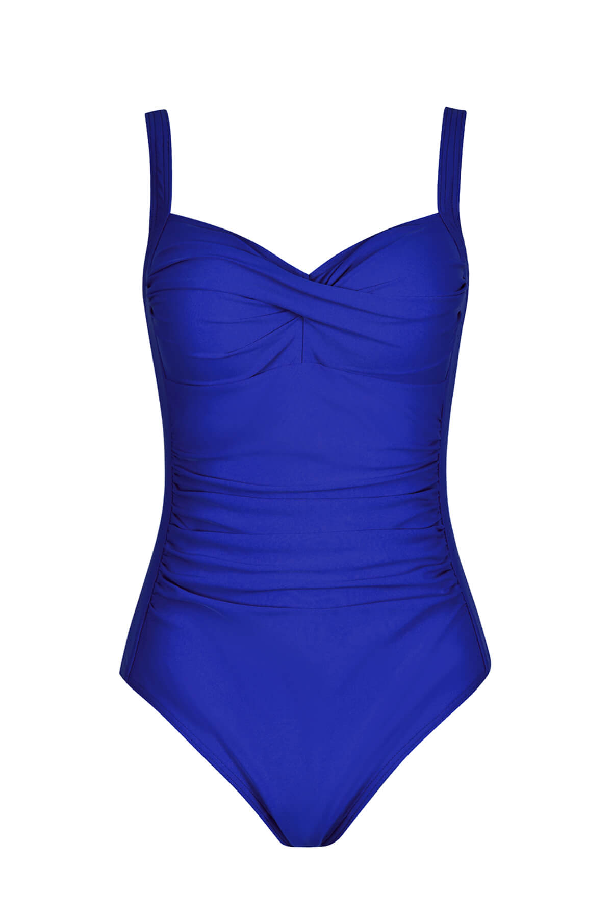 Cobalt Blue Tummy Control Ruched One Piece Swimsuit