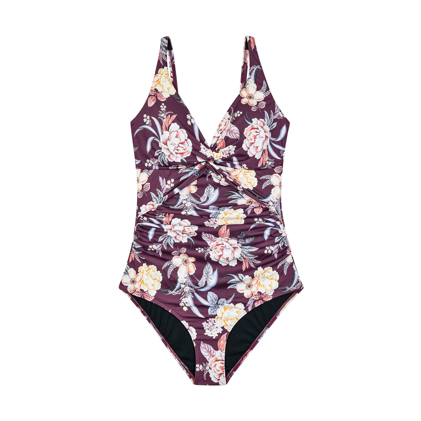 Royal Garden Tummy Control V Neck Swimsuit
